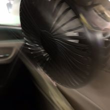 後部座席に 扇風機 (^O^)  最初で最後