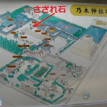 乃木神社のさざれ石は、拝殿から正松神社への通路の横にあります