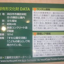 文化財カード（裏面）はこんな感じ。