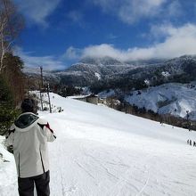 迂回コースから下のゲレンデに出たところ