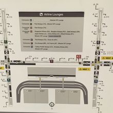 スワンナプームのエアラインラウンジ地図、参考にしてください！