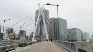 隅田川に架かる兜の鍬形をイメージした主塔の素晴らしい斜張橋です