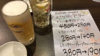 飲むならハッピーアワーがオススメ
