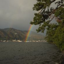 偶然にも二重に架かる虹に遭遇