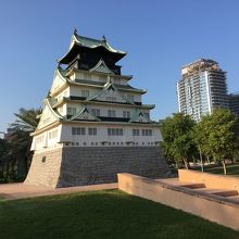 公園内にあった大阪城のミニチュア