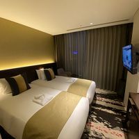 テレビはベッドの上で見ざるを得ないつくりの部屋