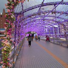 鴎外橋のイルミネーショントンネル