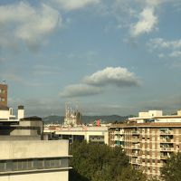 ホテル廊下から見たサグラダファミリア