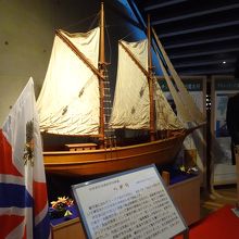 日本初の洋式帆船「ヘダ号」の模型