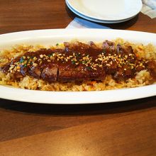 ステーキガーリックピラフ