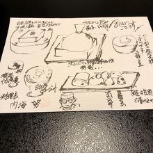 料理長手書きの朝食メニュー