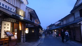 夕方のライトアップ