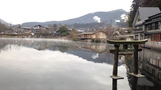 由布岳の麓にある温泉街