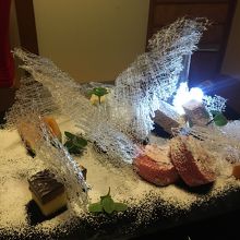 デザート盛り合わせ。びっくりの演出です。