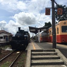 上総牛久のホームにて。こちらのSLに乗りました。