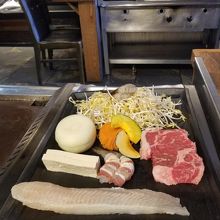 焼く前の食材たち