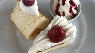 建物も素敵。さまざまな試食も