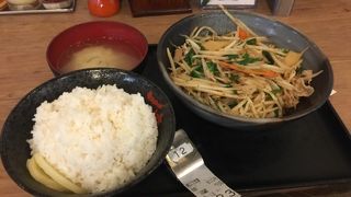 肉ニラ炒め定食！