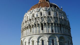 【ピサ】西日に輝く洗礼堂