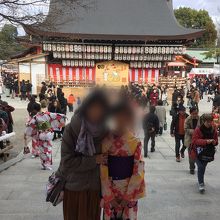 お正月だったので大きな干支の絵馬が飾ってありました