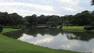 池の中の島にある小山、というより丘がこちらです。