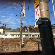 観音像を見える駅