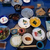 朝食。卵料理はテーブルでセルフ。