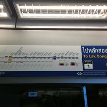 車内の路線案内図