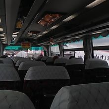 往路・旭山動物園行き無料シャトルバス内の様子