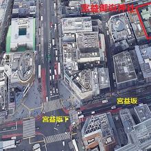 宮益御嶽神社は、ＪＲ渋谷駅に近い宮益坂の中間の北側にあります