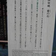 渋谷城の砦の石の解説板です。鎌倉街道と渋谷川沿いの要衝だった