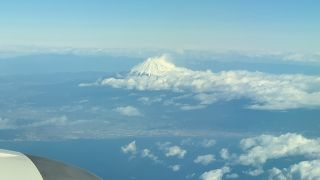 機内から見る富士山