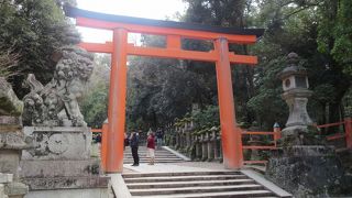 一之鳥居からは歩きます