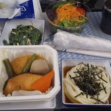 ANA　JFK→羽田便　1度目の機内食（和食）