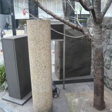 与謝野晶子の歌碑の南側の様子です。他の石碑と樹木もあります。