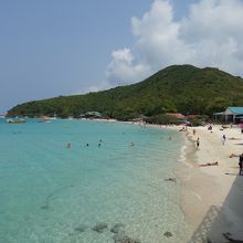 遊歩道から見たビーチ全景