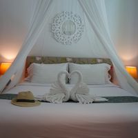 ベッドルームのタオルアート