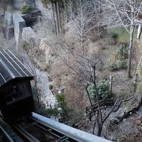露天風呂へ行くケーブルカー。エレベーターと思えば普通。