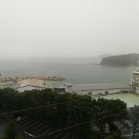 客室からの眺望です。ちょっと天気が良くなかったです。