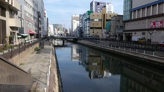 中州手前で那珂川と別れます