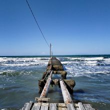 流されてしまった木製桟橋