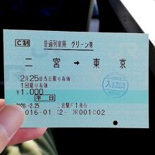 通しで利用できるグリーン券