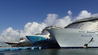 大型クルーズ船が何艘も！