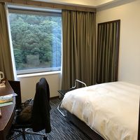 狭いかもしれないが　窓の外には山の緑が気持ち良い