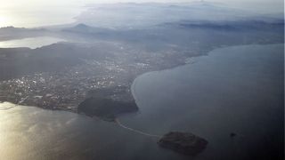 緩やかにカーブするちりりんロードが見えました。