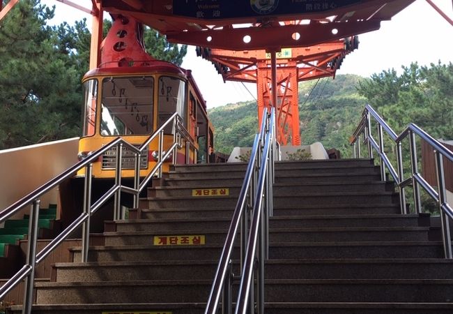 東莱温泉街から程近い金剛公園から金井山までのロープウェイ。釜山市内が見渡せます。