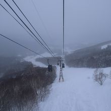 トマム山へ上るゴンドラから