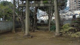 東海寺大山墓地にある大きな石の鳥居のあるお墓