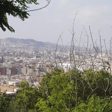 写真右奥あたりにサグラダファミリア。