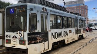 観光施設まで歩きます